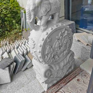 滁州芝麻白抱鼓石 庭院抱鼓石