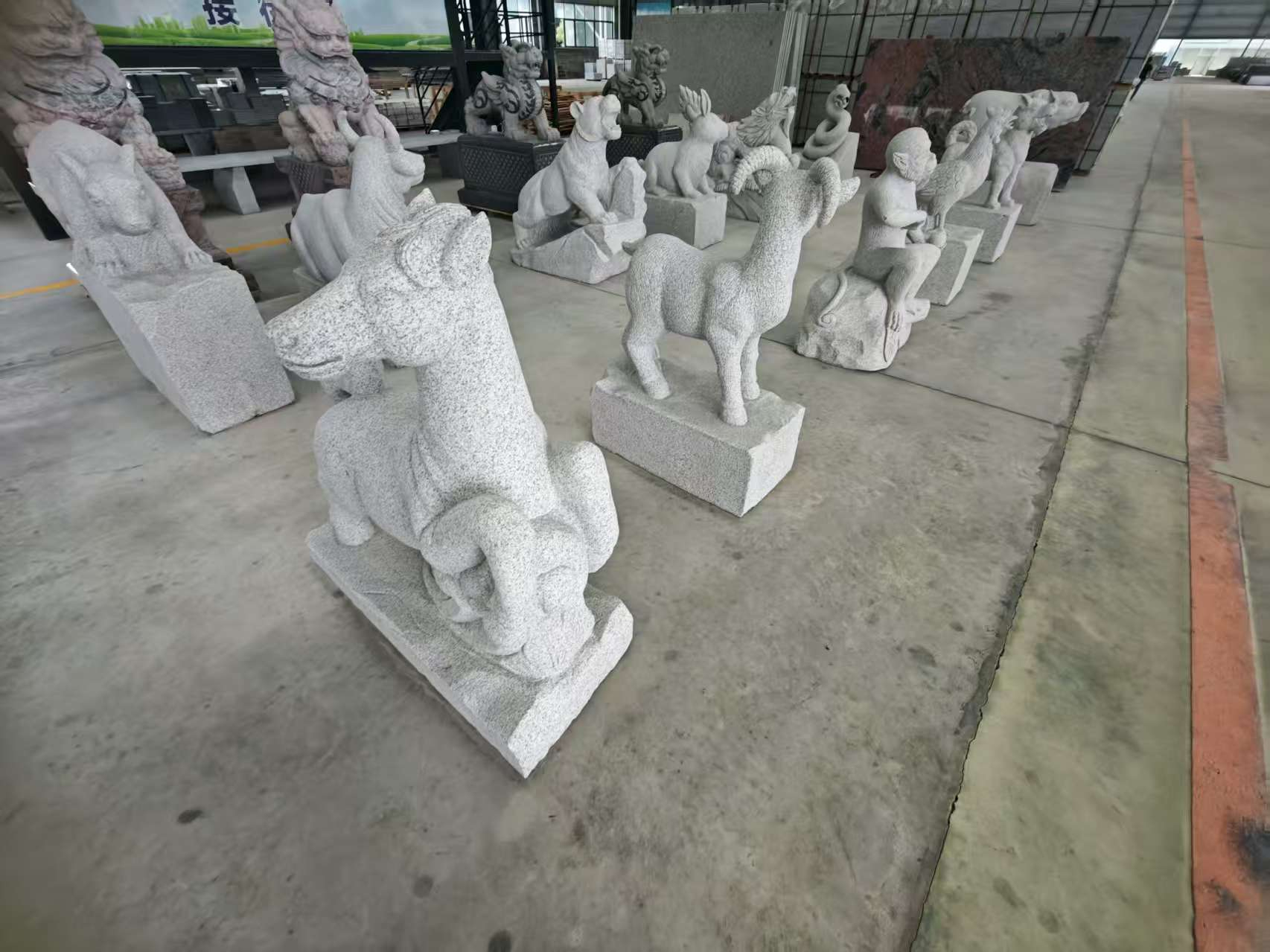 滁州芝麻白雕刻 十二生肖 异形雕刻