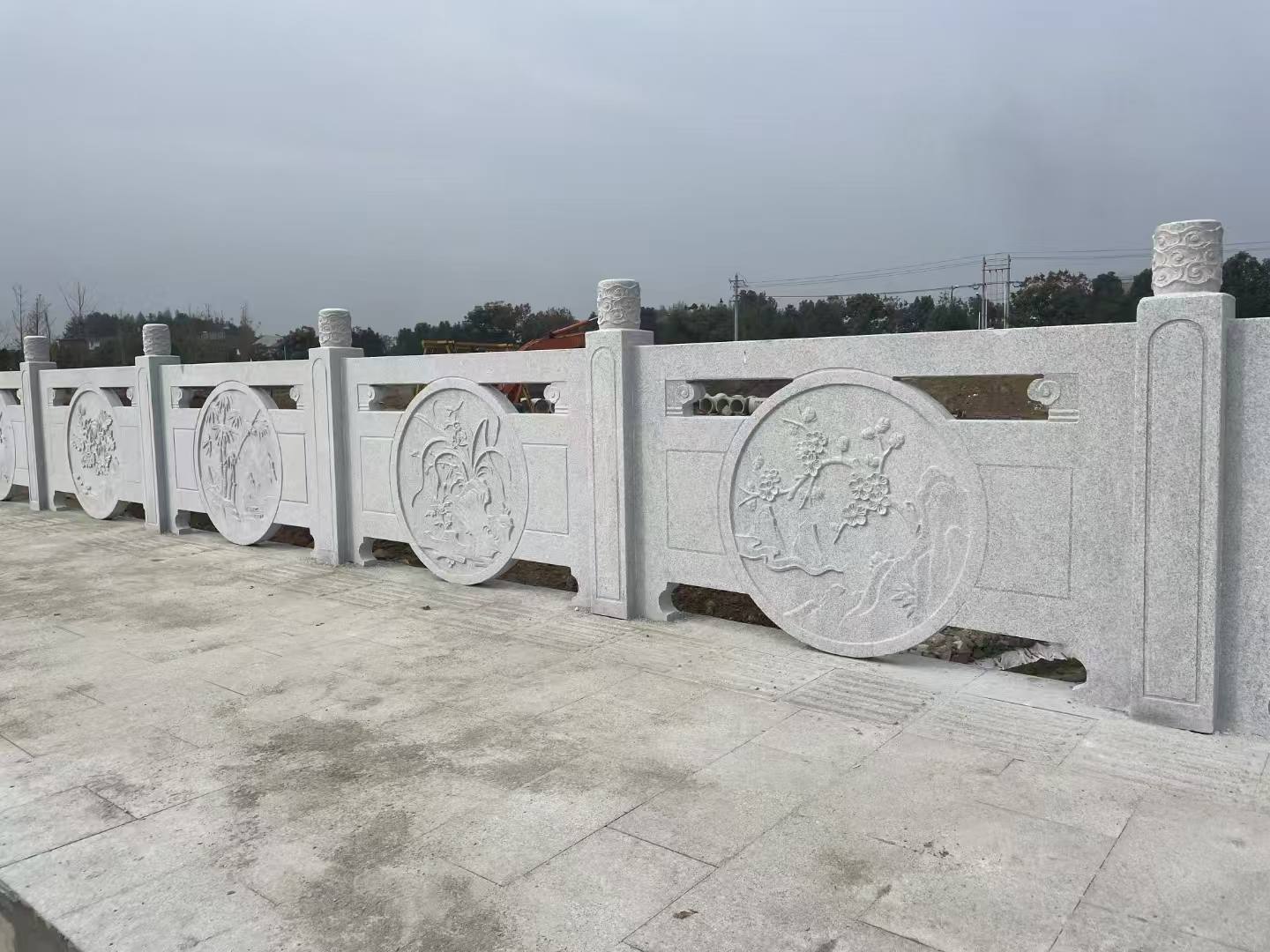 滁州芝麻白河道栏杆 石材栏杆